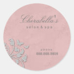 Gris floral del rosa del pegatina de la mariposa d