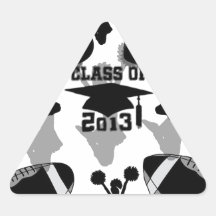 Gris negro del negro del fútbol 2013 pegatinas de triangulo personalizadas