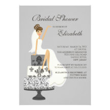 Gris nupcial de la invitación de la ducha de la no
