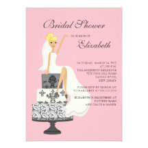 Gris nupcial del rosa de la invitación de la ducha