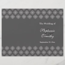 Gris + programa blanco del boda del invierno de lo flyer a todo color