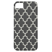 Gris Quatrefoil del grafito iPhone 5 Case-Mate Carcasas