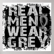 Gris real del desgaste de hombres del cáncer de ce impresiones