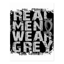 Gris real del desgaste de hombres del tumor cerebr tarjeta postal