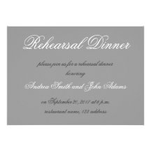 Gris simple de la invitación de la cena del ensayo
