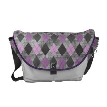 Gris y púrpura clásicos retros de Argyle Houndstoo Bolsas Messenger
