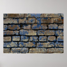 Gris y textura resistida pintada azul del ladrillo impresiones