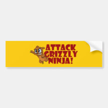 Grisáceo Ninja del ataque Etiqueta De Parachoque