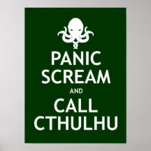 Grito y llamada Cthulhu del pánico Poster