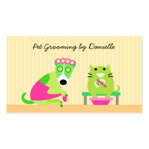 Groomer del mascota plantilla de tarjeta de visita