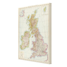 Grossbritannien, Irland - mapa de Reino Unido, Irl Impresión De Lienzo
