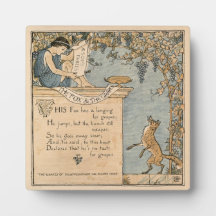 Grúa de Gualterio del vintage: El zorro y las uvas Placa De Madera