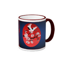 Grúa del vuelo y tazas de Sun