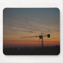 Grúa Mousepad de la puesta del sol