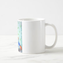 grúas en invierno taza