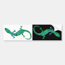 Grüner Gecko ArtDeco black and white Autoaufkleber