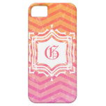 Grunge anaranjado Chevron de las rosas fuertes rub iPhone 5 Case-Mate Coberturas