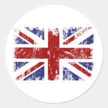 Grunge británico del punk de la bandera etiqueta redonda