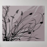 Grunge del KRW floral en lavanda brumosa Posters