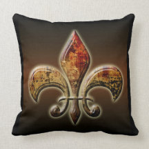 Grunge Fluer de Lis Pillow Almohadas