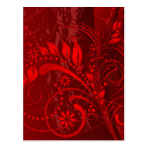 grunge rojo tarjeta postal