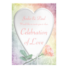 Grunge subió y corazón - invitación del boda
