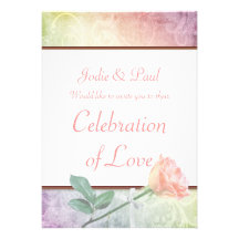 Grunge subió y pastel - invitación del boda