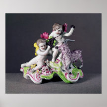 Grupo de Longton Pasillo, dos putti con la cabra,  Impresiones