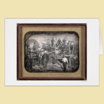 Grupo de veintitrés mineros en la esclusa [CA 1852 tarjetas