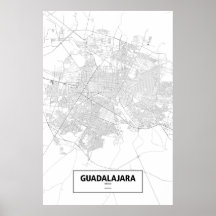 Guadalajara, México (negro en blanco) Posters