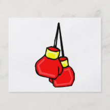 guantes de boxeo colgantes rojos y amarillos flyer a todo color