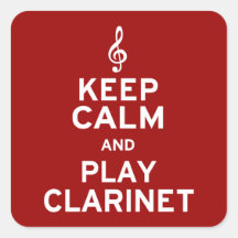 Guarde el Clarinet de la calma y del juego Pegatinas Cuadradases