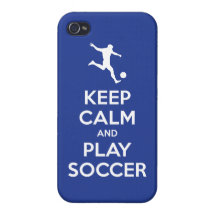 Guarde el fútbol de la calma y del juego (el azul  iPhone 4 cárcasa