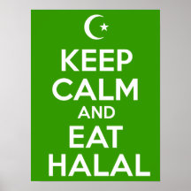 Guarde la calma para comer Halal Impresiones