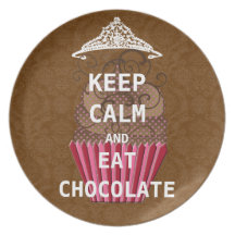GUARDE la CALMA PARA COMER la placa del CHOCOLATE Platos De Comidas
