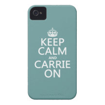 Guarde la calma y a Carrie en (cualquier color de  Case-Mate iPhone 4 Funda