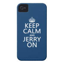 Guarde la calma y a Jerry en (cualquier color) Case-Mate iPhone 4 Funda