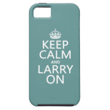 Guarde la calma y a Larry en (el color adaptable) iPhone 5 Case-Mate Protectores