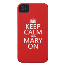 Guarde la calma y a Maria en (el color cambiable) iPhone 4 Case-Mate Carcasa