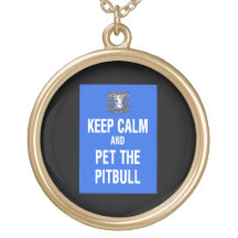 Guarde la calma y acaricie el Pitbull Collar Personalizado