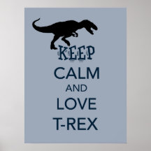 Guarde la calma y ame el diseño original del dinos poster