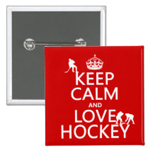 Guarde la calma y ame el hockey (el color del pers pin