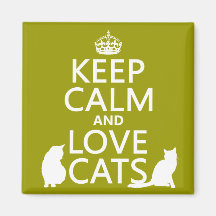 Guarde la calma y ame los gatos imán