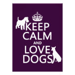 Guarde la calma y ame los perros - todos los color comunicados personalizados