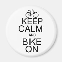 Guarde la calma y Bike encendido Imán De Frigorifico