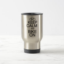 Guarde la calma y Bike encendido Taza