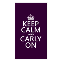 Guarde la calma y Carly en (cualquier color de fon Tarjetas De Negocios