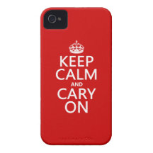 Guarde la calma y Cary en (cualquier color de fond iPhone 4 Case-Mate Cobertura