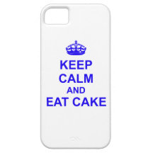 Guarde la calma y coma la torta iPhone 5 protectores