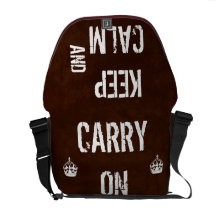 GUARDE la CALMA Y CONTINÚE a Brown apenado Bolsa Messenger